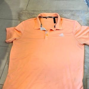 Bright orange Adidas golf polo mens size L